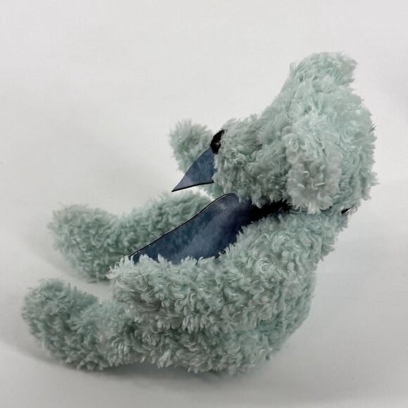 TY Inc Rare 1993 PVC Pellet Light Blue Bear with Curly Hair No Tag - Picture 4 of 7